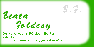 beata foldesy business card